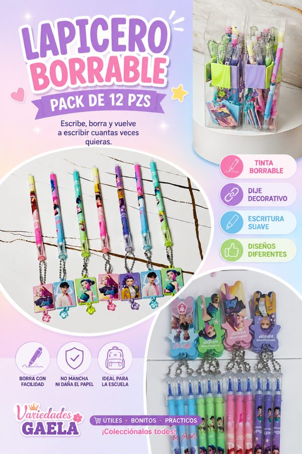 LAPICERO BORRABLE PACK X12
