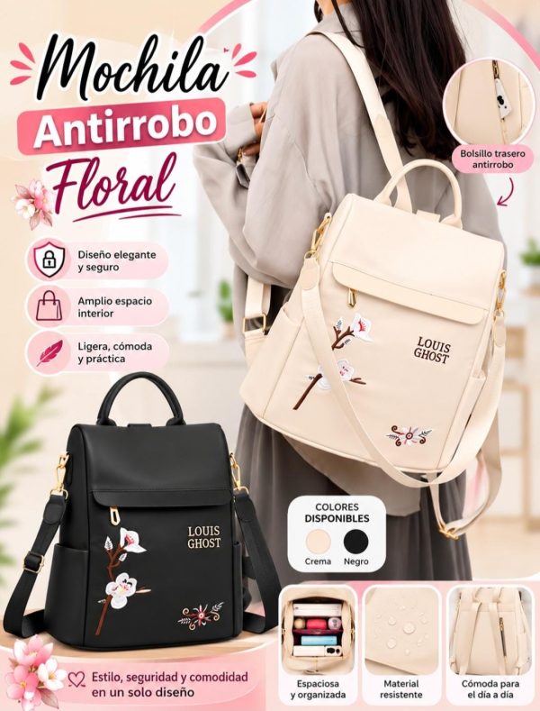 MOCHILAS ANTIRROBO FLORAL