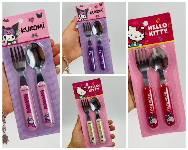 SET DE CUBIERTOS KITTY Y KUROMI